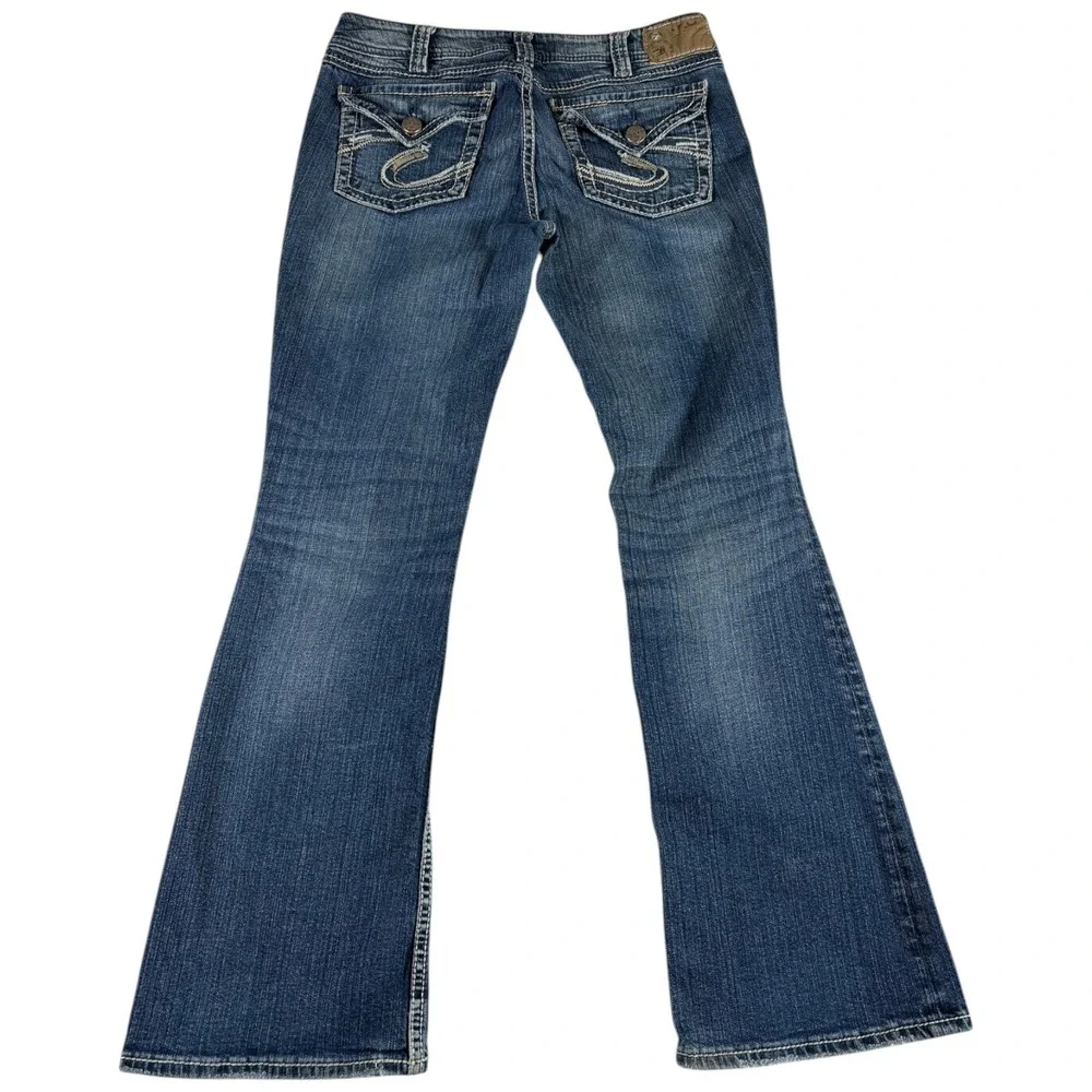 Silver Co. Suki Surplus Bootcut Jeans Womens 30x32 Blue Medium Wash Flap Pockets